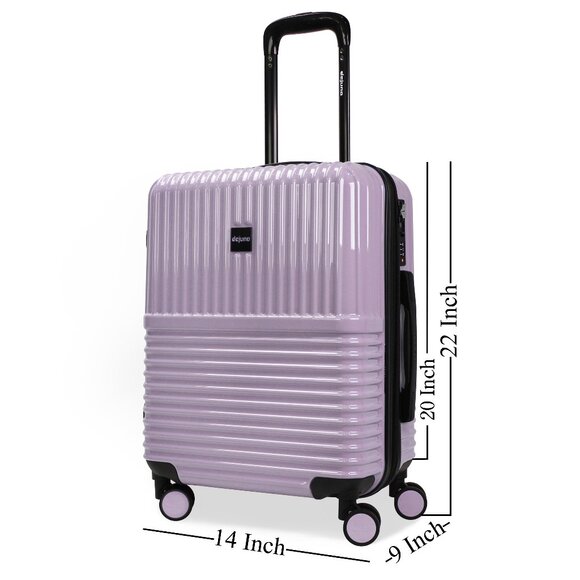World Traveler Dejuno Tonal 20-Inch Carry-On Polycarbonate Luggage - Lavender - Picture 4 of 8